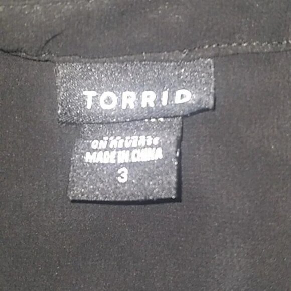 Torrid Georgette Black Ruffle Sheer Blouse - Picture 7 of 8